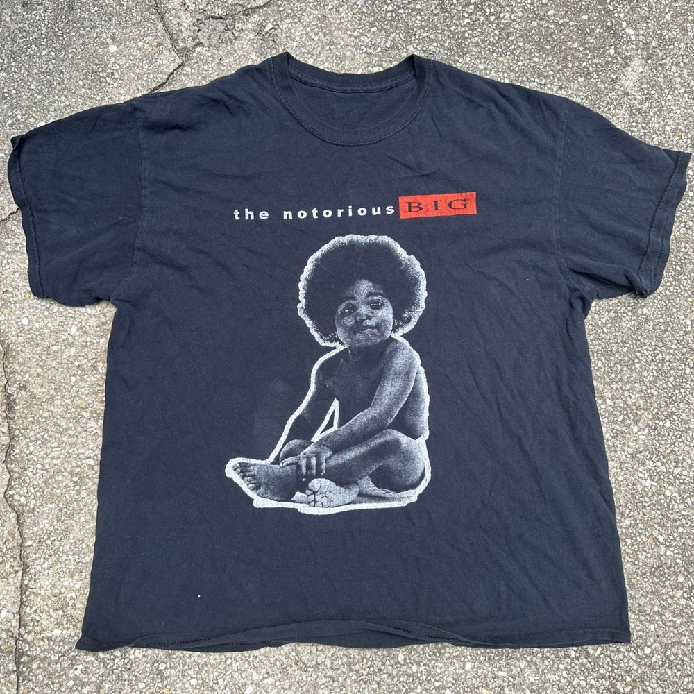 The Notorious BIG Ready to Die Graphic T-Shirt Mens Black Biggie Smalls Large